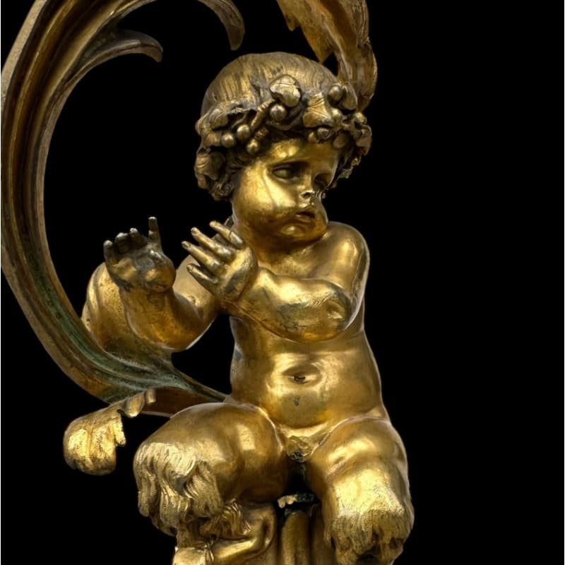 Paire de chandeliers en bronze dorés - Image 5