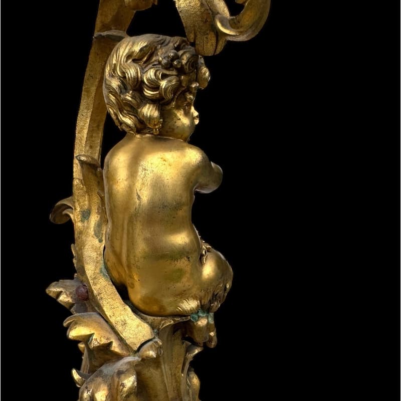 Paire de chandeliers en bronze dorés - Image 6